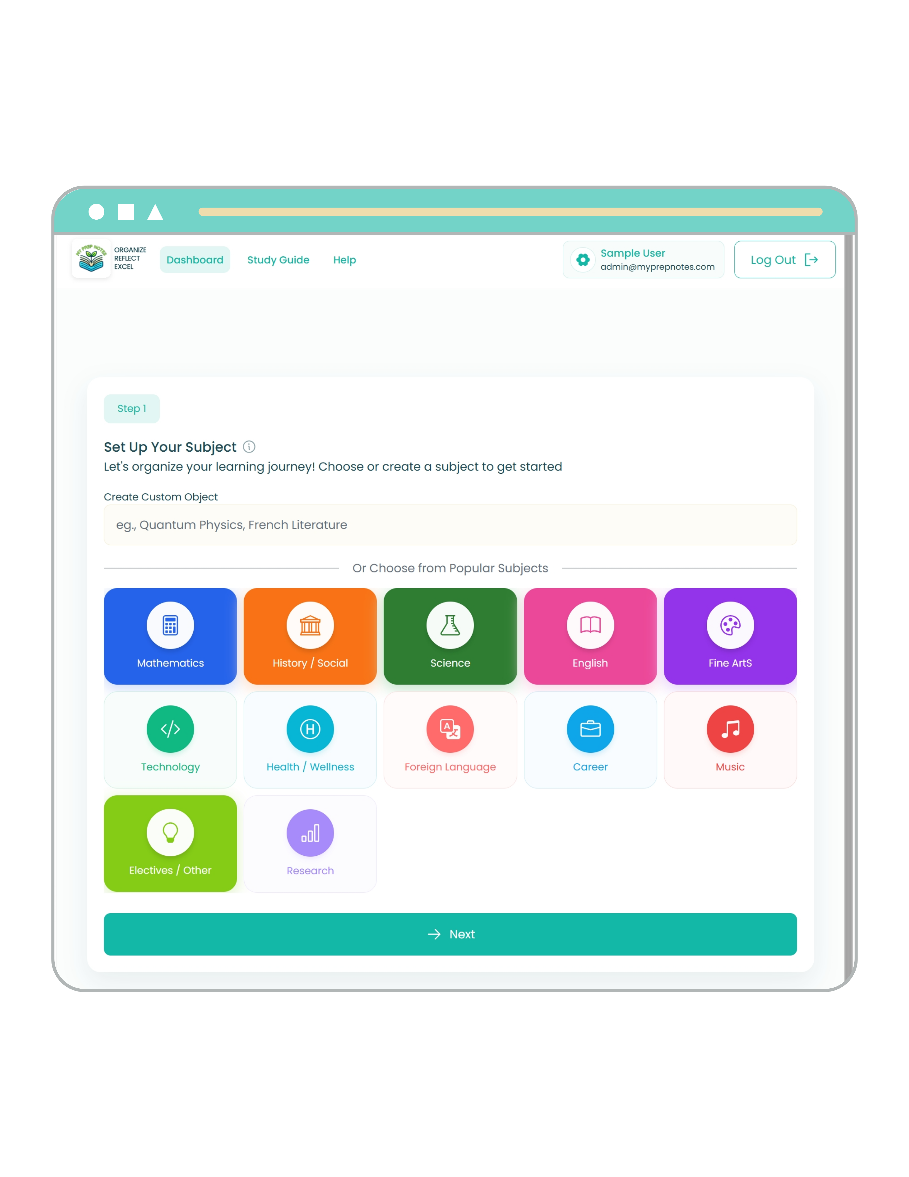 MY PREP NOTES APPLICATION • DIGITAL ACCESS