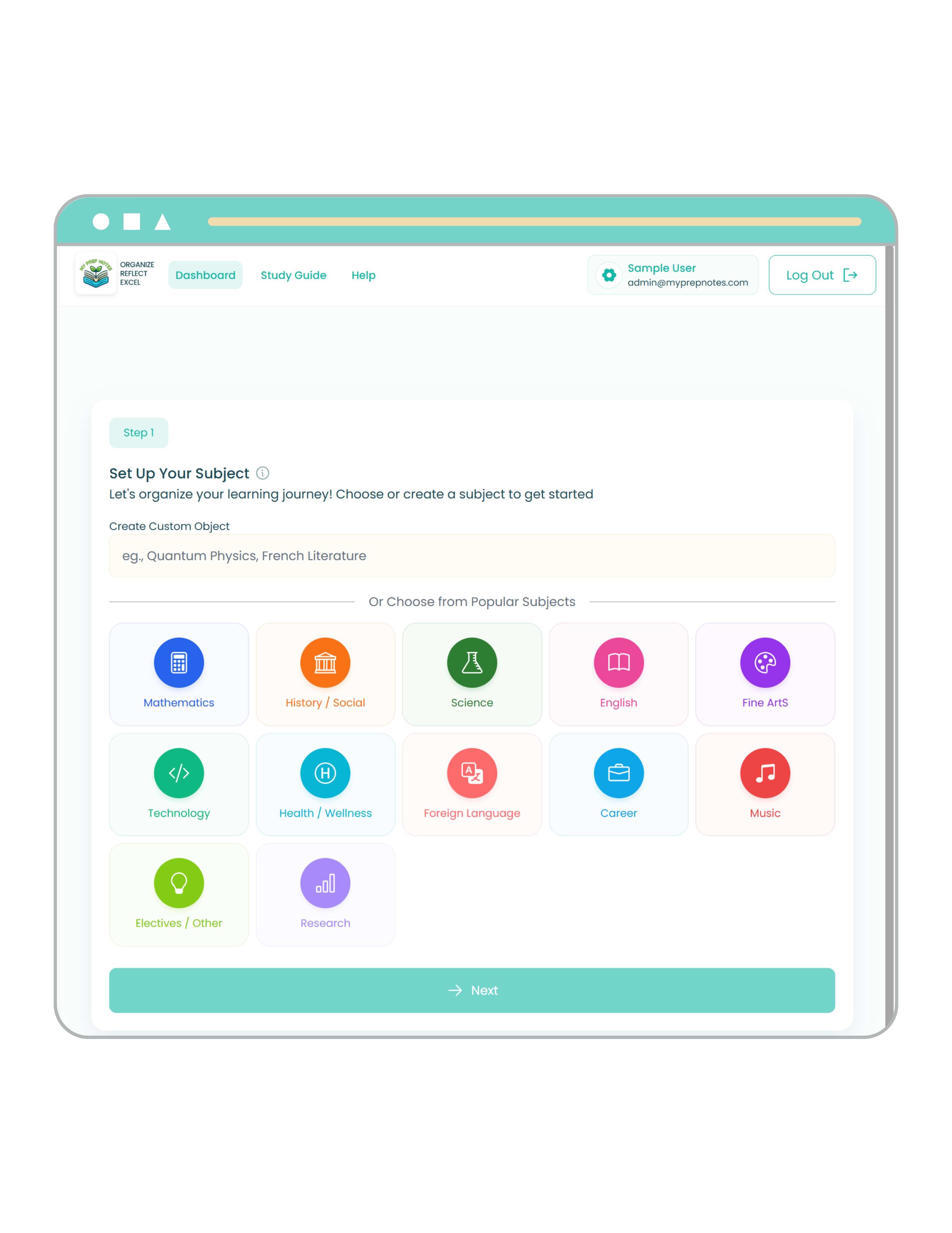 MY PREP NOTES APPLICATION • DIGITAL ACCESS